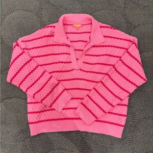 THML Pink Striped Women's Sweater